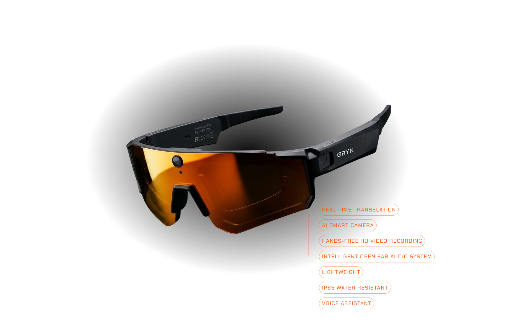 Sunglasses with reflective lenses on a white background