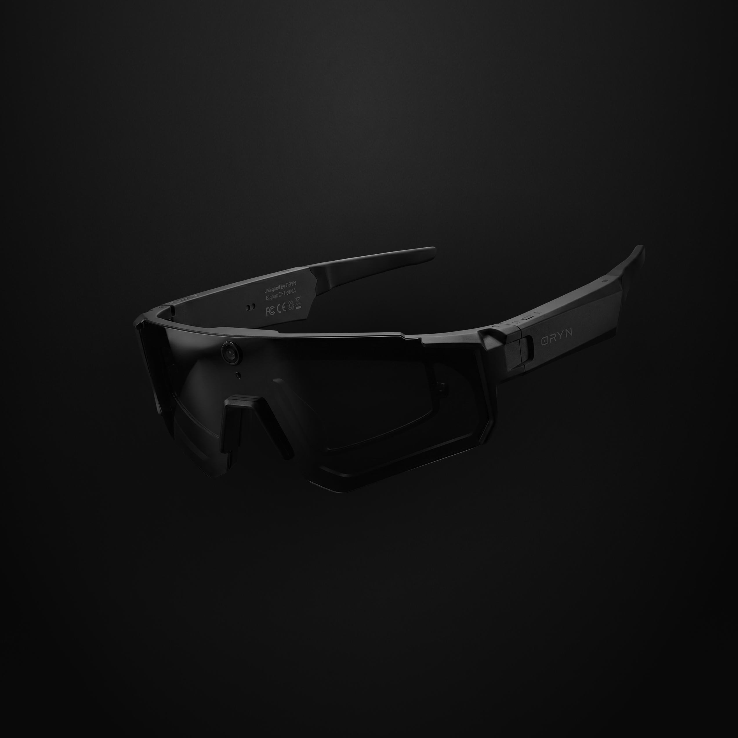 AI sports glasses with camera by ORYN featuring a sleek, lightweight design and premium shield lens.