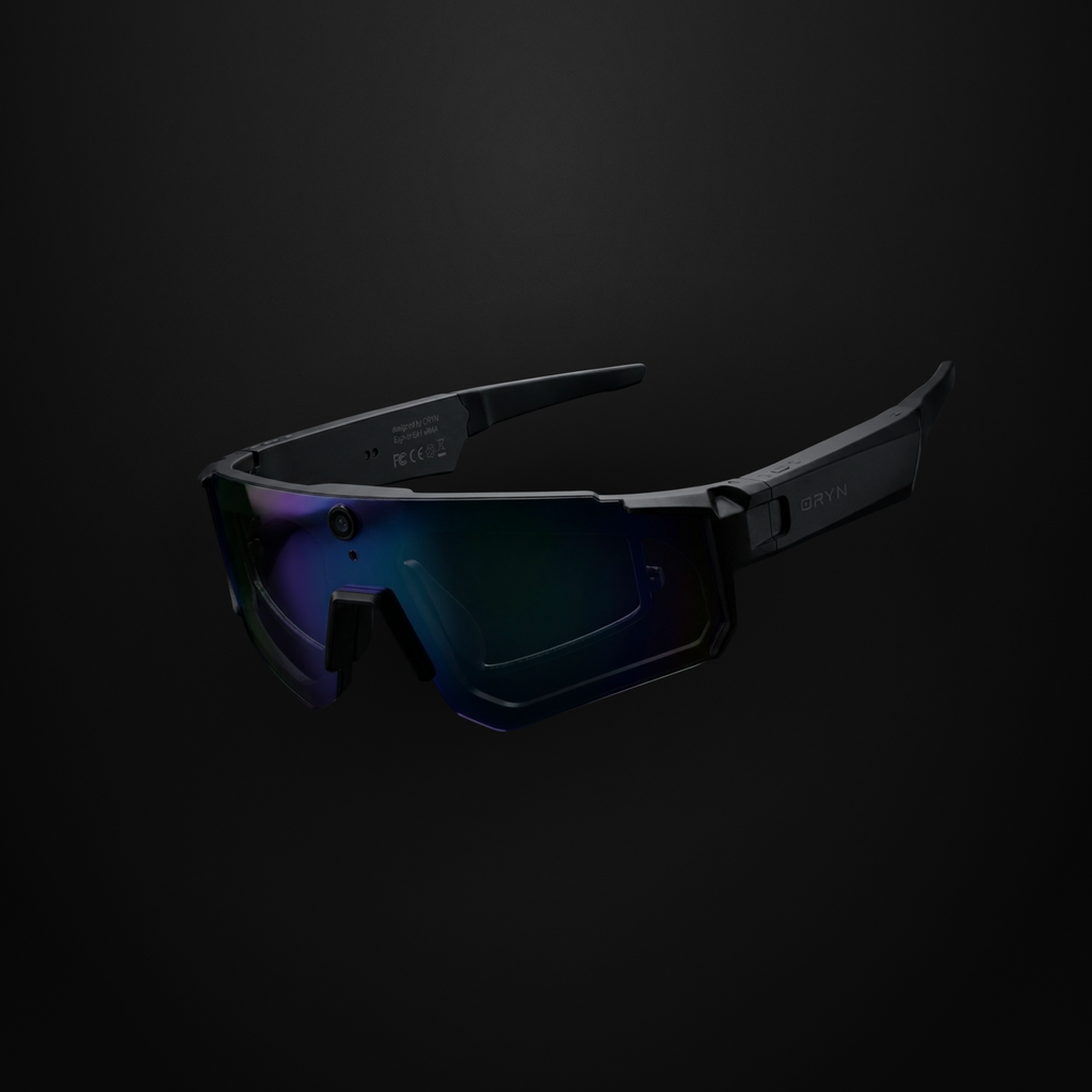 AI sports glasses with camera showcasing sleek design and premium lens features.
