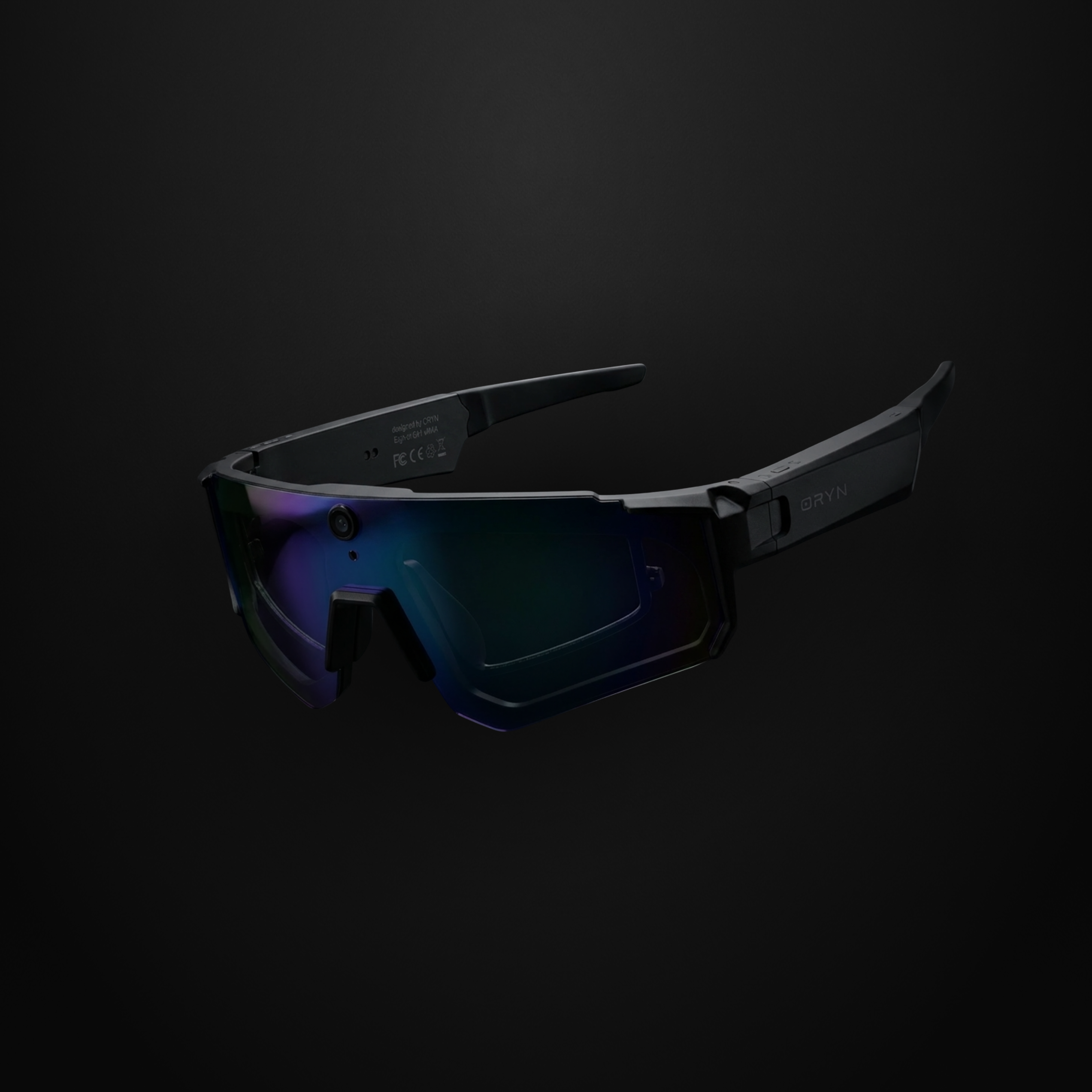 AI sports glasses with camera showcasing sleek design and premium lens features.