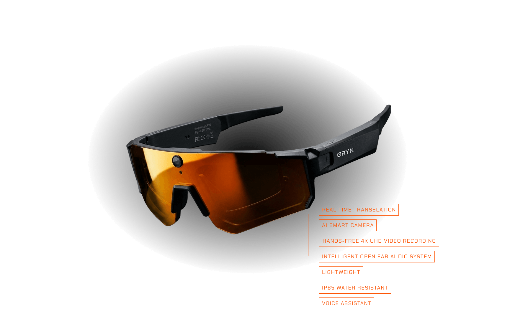 Sunglasses with reflective lenses on a white background