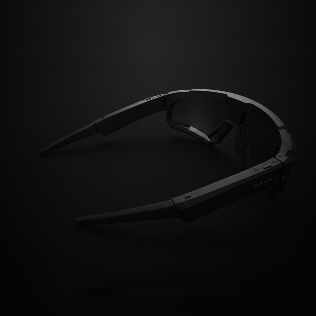 AI sports glasses with camera by ORYN, featuring sleek design and lightweight performance frame.