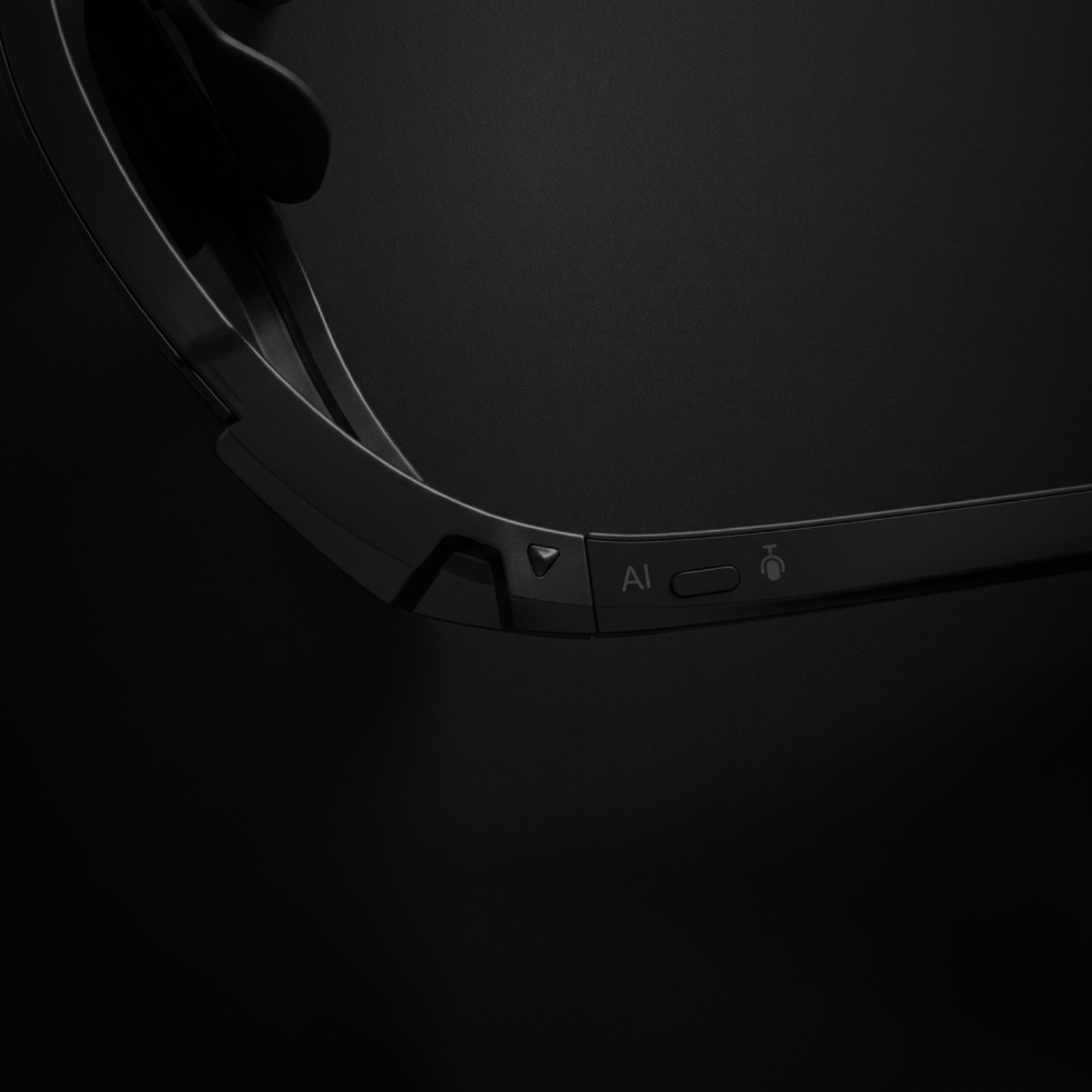 Close-up of AI sports glasses with camera showcasing integrated AI features and sleek design.