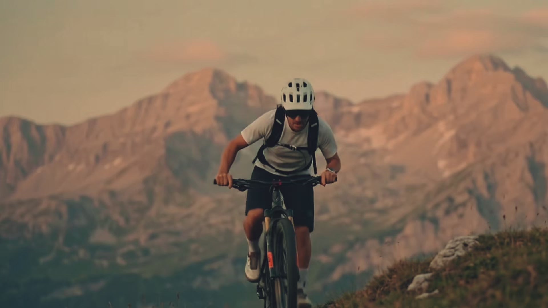 Cyclist on the hills